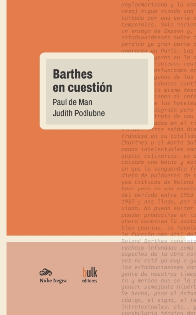 Barthes en cuestion, Paperback / softback Book