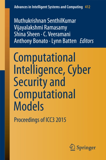 Computational Intelligence, Cyber Security and Computational Models : Proceedings of ICC3 2015, PDF eBook