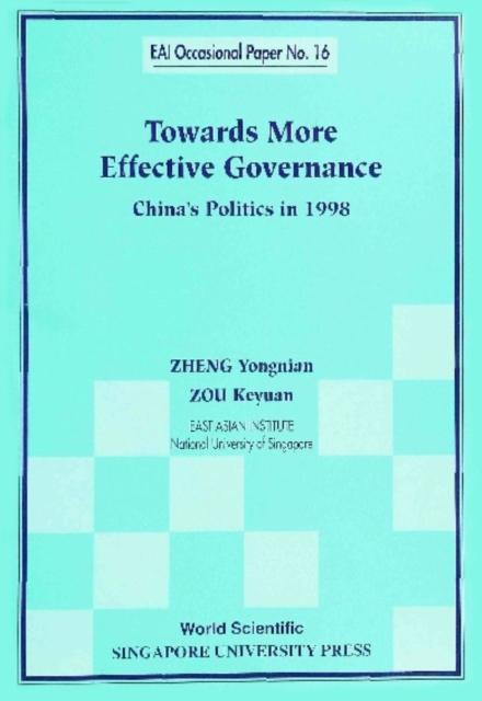Towards More Effective Governance: China's Politics In 1998, PDF eBook