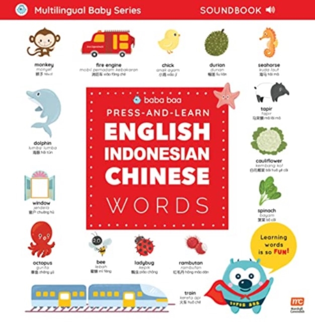 Press-and-Learn English Indonesian Chinese Words Sound Book, Hardback Book