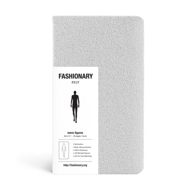 Fashionary Mini Felt Grey Mens Sketchbook A6 (Set of 3), Other printed item Book