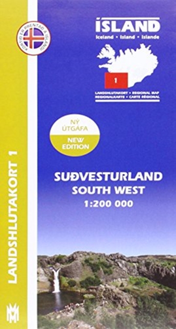 South West Iceland Map 1: 200 000: Regional map 1, Sheet map Book