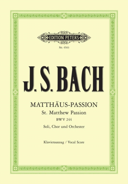 ST MATTHEW PASSION VOCAL SCORE,  Book